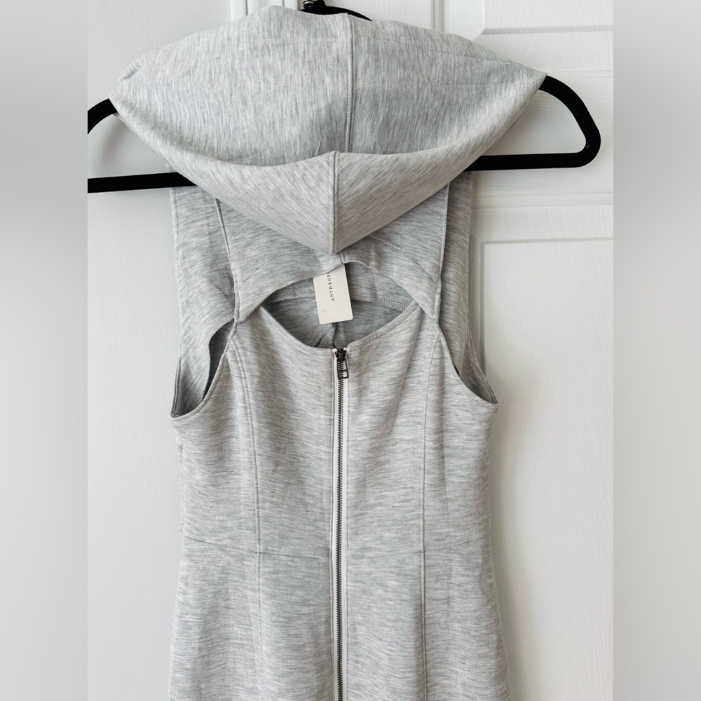 Anthropologie Light Gray Hooded Midi Dress - Picture 10 of 11
